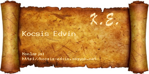 Kocsis Edvin névjegykártya
